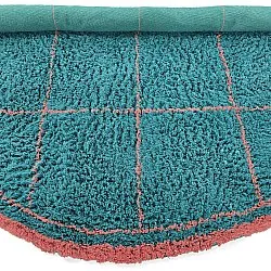 Rund Matta - Lana Natural Cotton Shaggy (turkos/rosa)