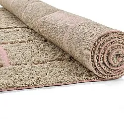 Ryamattor - Lindley Natural Cotton Shaggy (beige/rosa)