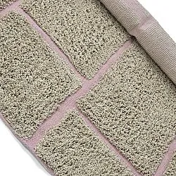 Rund matta - Lindley Natural Cotton Shaggy (beige/rosa)