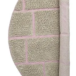 Rund matta - Lindley Natural Cotton Shaggy (beige/rosa)