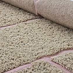 Rund matta - Lindley Natural Cotton Shaggy (beige/rosa)
