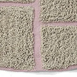 Rund matta - Lindley Natural Cotton Shaggy (beige/rosa)