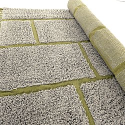 Ryamattor - Lindley Natural Cotton Shaggy (greige/grön)