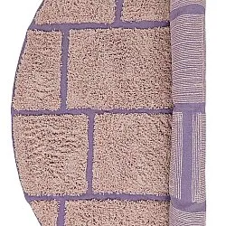 Rund matta - Lindley Natural Cotton Shaggy (rosa/lila)