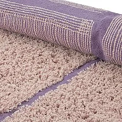 Rund matta - Lindley Natural Cotton Shaggy (rosa/lila)