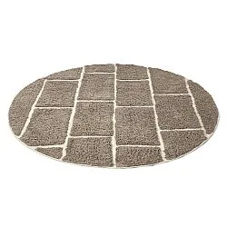 Rund matta - Lindley Natural Cotton Shaggy (taupe/grå)