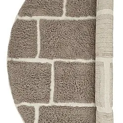 Rund matta - Lindley Natural Cotton Shaggy (taupe/grå)