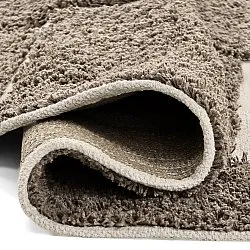Rund matta - Lindley Natural Cotton Shaggy (taupe/grå)