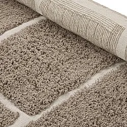 Rund matta - Lindley Natural Cotton Shaggy (taupe/grå)