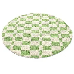 Rund matta - Maranello Natural Cotton Shaggy (grön)