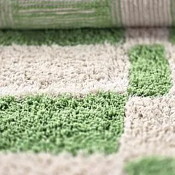 Rund matta - Maranello Natural Cotton Shaggy (grön)