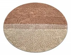 Rund matta - Mareto Natural Cotton Shaggy (brun)