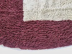 Rund matta - Ricco Natural Cotton Shaggy (offwhite/vinröd)