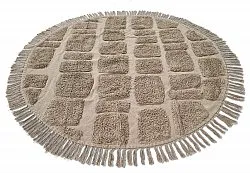 Rund matta - Salem Natural Cotton Shaggy (taupe)
