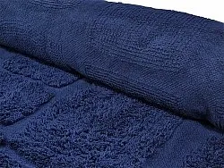 Rund matta - Salem Natural Cotton Shaggy (mörkblå)