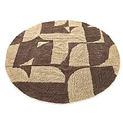 Rund matta - Siberia Natural Cotton Shaggy (beige/brun)