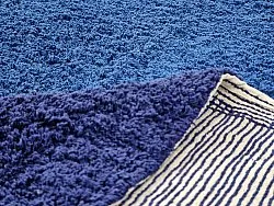 Rund matta - Taro Natural Cotton Shaggy (blå)
