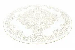 Rund matta - Valenza (vit/beige)