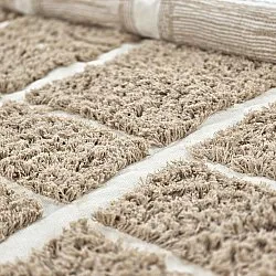 Rund Matta - Zola Natural Cotton Shaggy (beige)