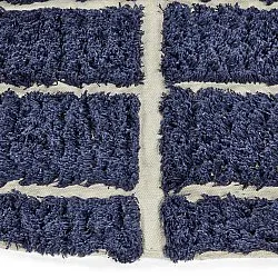 Rund Matta - Zola Natural Cotton Shaggy (blå)