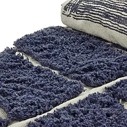 Rund Matta - Zola Natural Cotton Shaggy (blå)