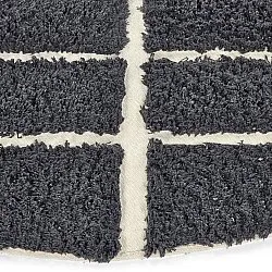 Rund Matta - Zola Natural Cotton Shaggy (mörkgrå)