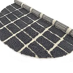 Rund Matta - Zola Natural Cotton Shaggy (mörkgrå)