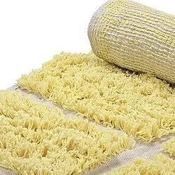 Rund Matta - Zola Natural Cotton Shaggy (gul)
