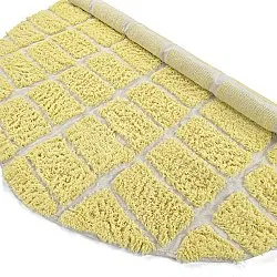 Rund Matta - Zola Natural Cotton Shaggy (gul)