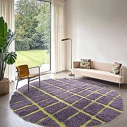 Rund Matta - Zola Natural Cotton Shaggy (lila)