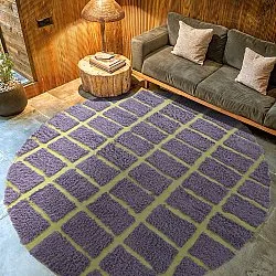 Rund Matta - Zola Natural Cotton Shaggy (lila)