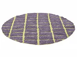 Rund Matta - Zola Natural Cotton Shaggy (lila)