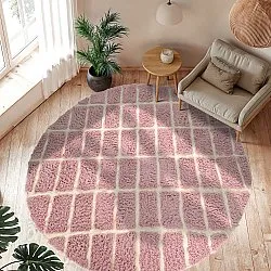 Rund Matta - Zola Natural Cotton Shaggy (rosa)