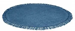 Rund matta - Alba Natural Cotton Shaggy (blå)