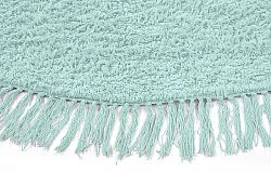Rund matta - Alba Natural Cotton Shaggy (turkos)