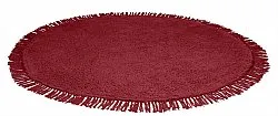 Rund matta - Alba Natural Cotton Shaggy (vinröd)
