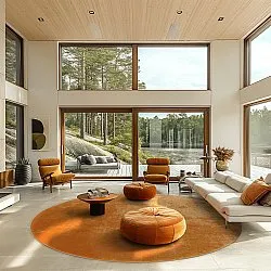 Rund matta - Lynton (orange)