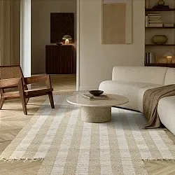 Oregelbunden ullmatta - Kystaro (creme/beige)