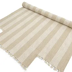 Oregelbunden ullmatta - Kystaro (creme/beige)
