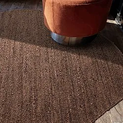 Oregelbundet rund jutematta - Flätan (brun)