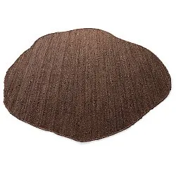 Oregelbundet rund jutematta - Flätan (brun)
