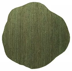 Oregelbundet rund jutematta - Flätan (militärgrön)