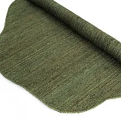 Oregelbundet rund jutematta - Flätan (militärgrön)
