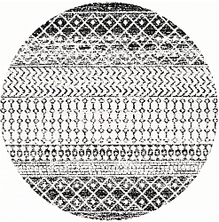 Rund matta - Ovada (svart/vit)