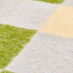 Filtar - Pläd i ullmix - Audrey Check (beige/grön/lila)