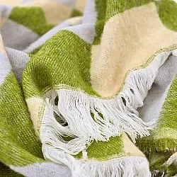 Filtar - Pläd i ullmix - Audrey Check (beige/grön/lila)
