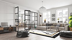 Wiltonmatta - Avola (svart/vit/guld)