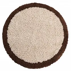Rund matta - Sagres Natural Cotton Shaggy (offwhite/brun)