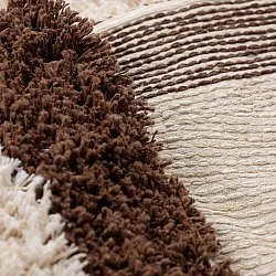 Rund matta - Sagres Natural Cotton Shaggy (offwhite/brun)