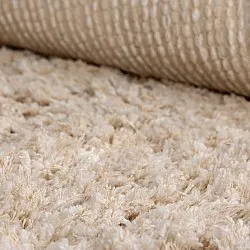 Rund matta - Sagres Natural Cotton Shaggy (offwhite/brun)
